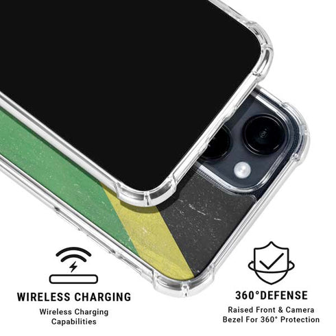 Jamaica Flag Distressed iPhone 15 Clear Case